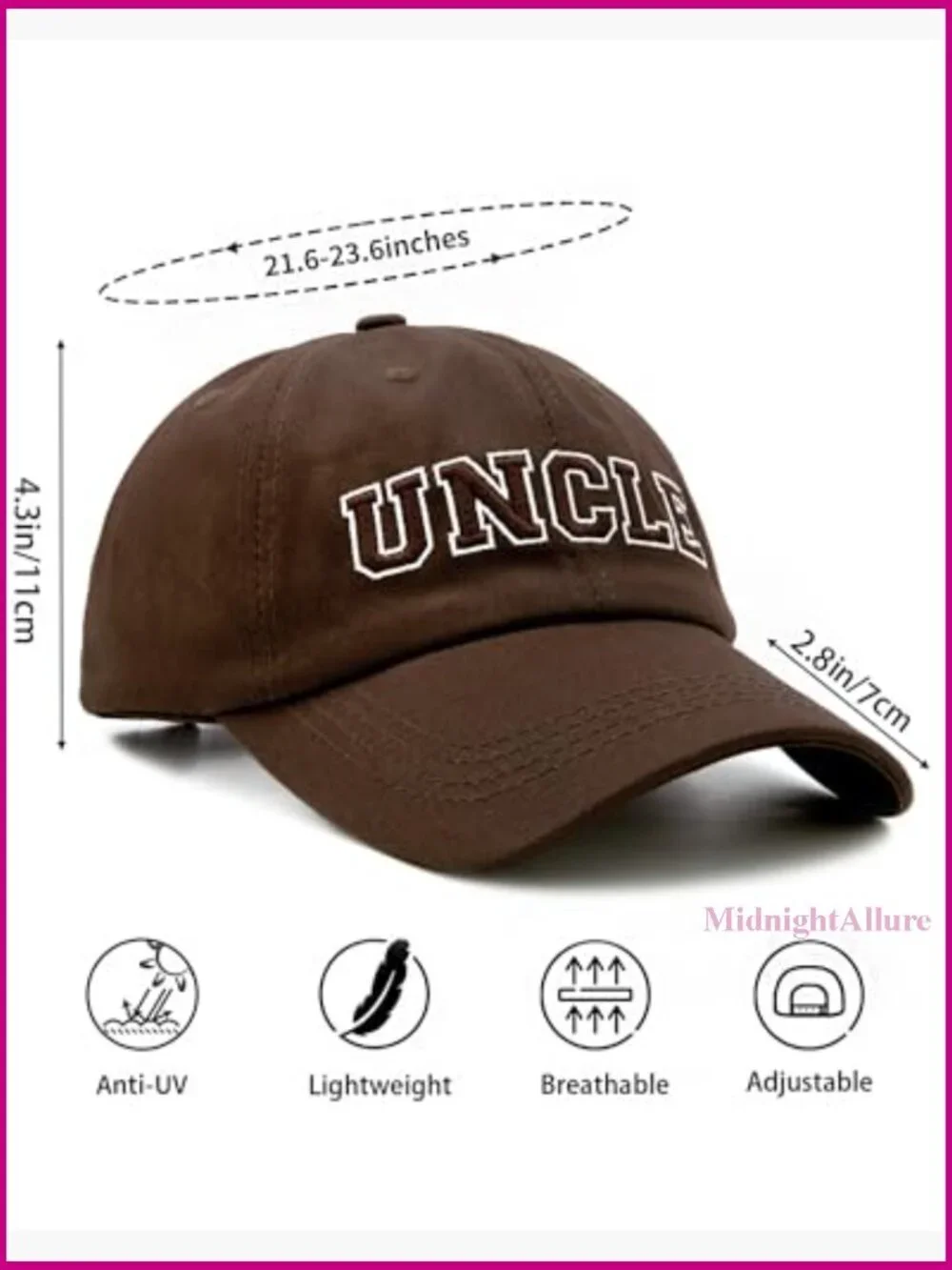 Matching Uncle Auntie Baseball Cap Set Adjustable Couple Hat Unisex